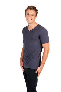 Mens Raw Cotton Wave V Neck Tee - kustomteamwear.com