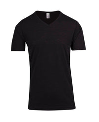 Mens Raw Cotton Wave V Neck Tee - kustomteamwear.com