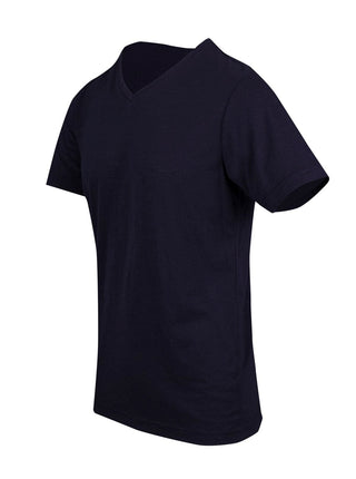 Mens Raw Cotton Wave V Neck Tee - kustomteamwear.com