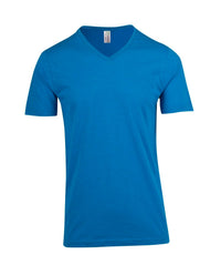 Mens Raw Cotton Wave V Neck Tee - kustomteamwear.com