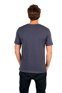 Mens Raw Cotton Wave V Neck Tee - kustomteamwear.com