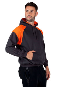 Mens Shoulder Contrast Panel Hoodie - kustomteamwear.com
