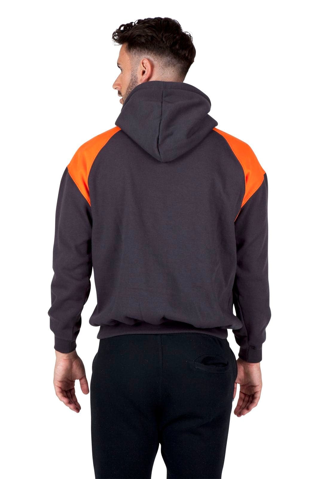 Mens Shoulder Contrast Panel Hoodie - kustomteamwear.com