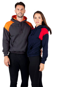 Mens Shoulder Contrast Panel Hoodie - kustomteamwear.com