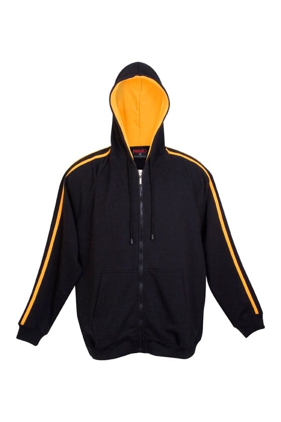 Mens Unbrushed Stripe Sleeve Hoodie - kustomteamwear.com