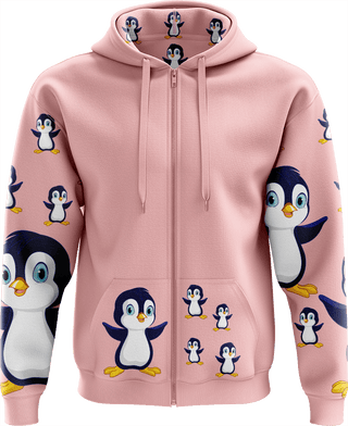 Pranksta Penguin Full Zip Hoodies Jacket - fungear.com.au