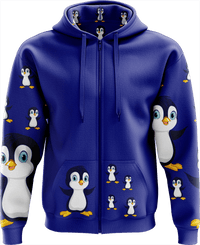 Pranksta Penguin Full Zip Hoodies Jacket - fungear.com.au
