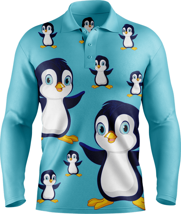 Pranksta Penguin Men's Polo. Long or Short Sleeve - fungear.com.au