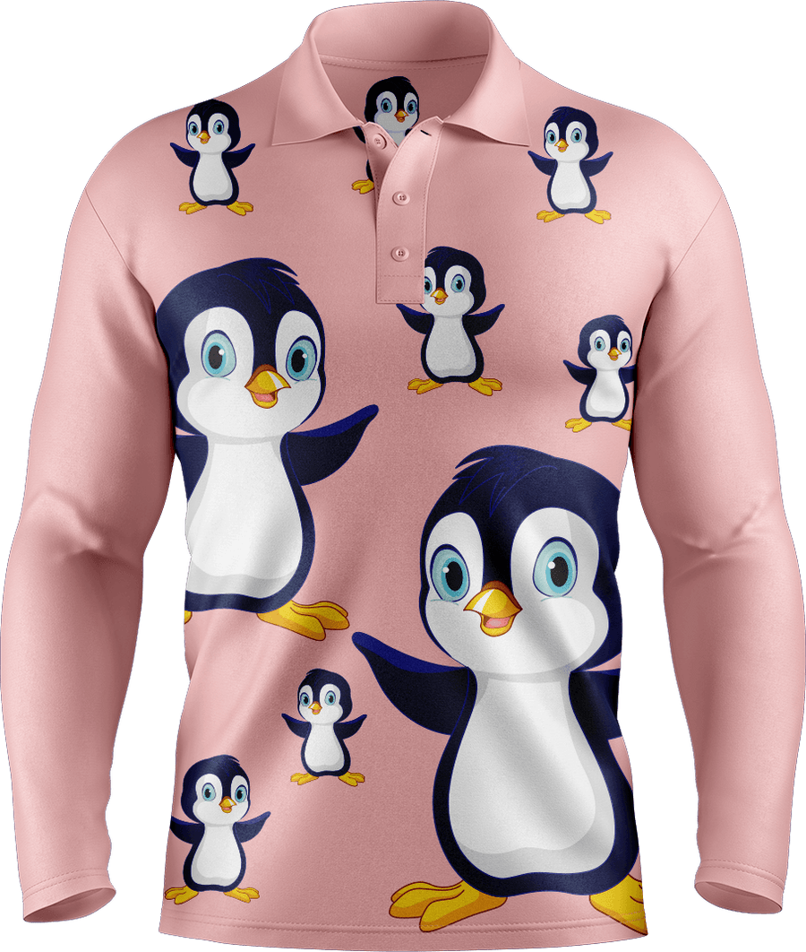 Pranksta Penguin Men's Polo. Long or Short Sleeve - fungear.com.au