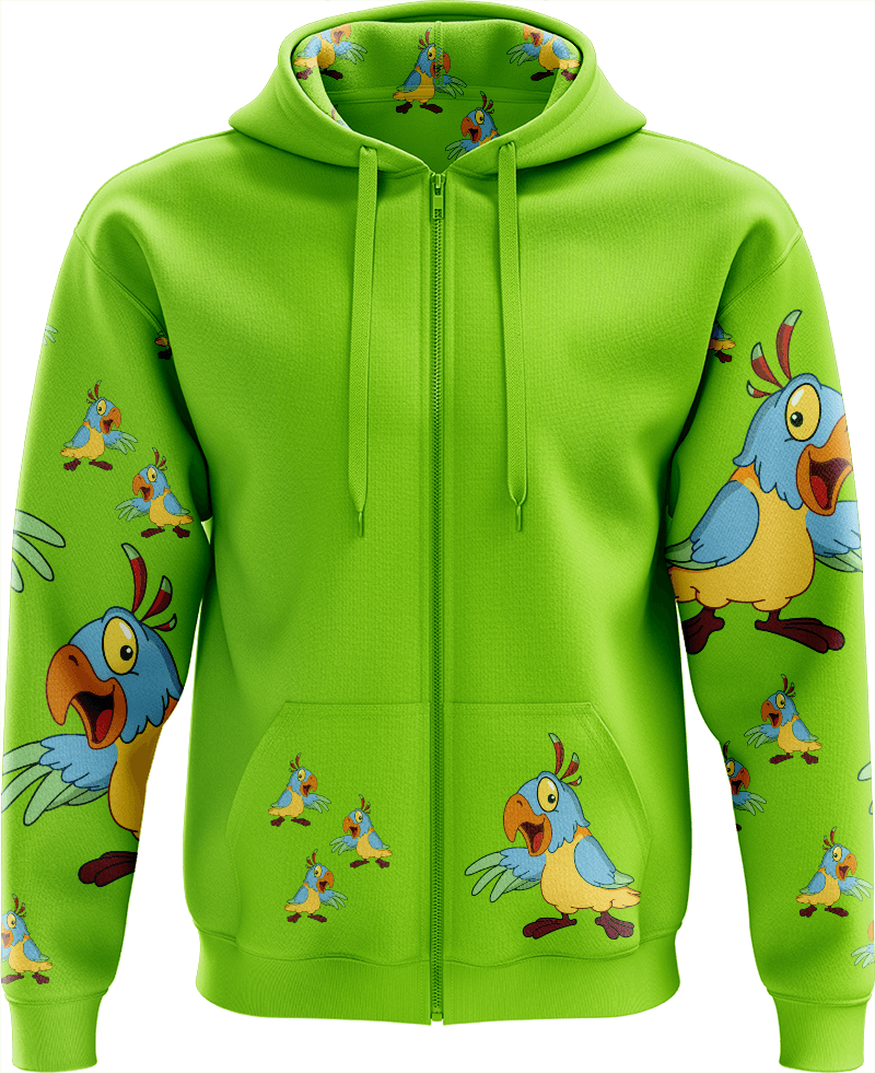 Psycho Parrot Full Zip Hoodies Jacket - fungear.com.au