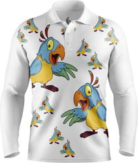 Psycho Parrot Men's Polo. Long or Short Sleeve - fungear.com.au