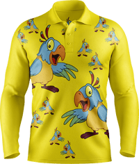 Psycho Parrot Men's Polo. Long or Short Sleeve - fungear.com.au