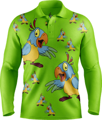 Psycho Parrot Men's Polo. Long or Short Sleeve - fungear.com.au