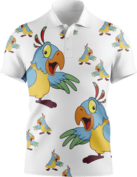 Psycho Parrot Men's Short Sleeve Polo - fungear.com.au