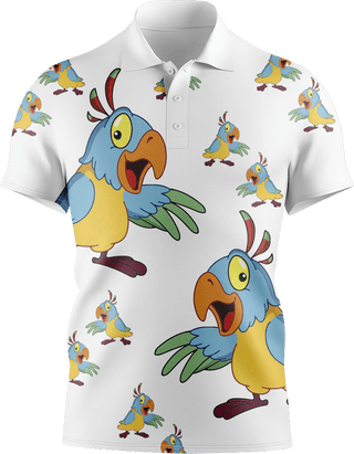 Psycho Parrot Men's Short Sleeve Polo - fungear.com.au