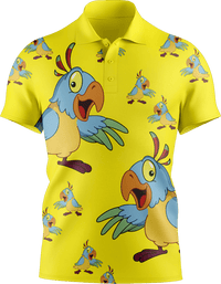 Psycho Parrot Men's Short Sleeve Polo - fungear.com.au
