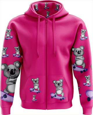 Skater Koala Full Zip Hoodies Jacket - fungear.com.au