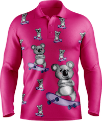 Skater Koala Men's Polo. Long or Short Sleeve - fungear.com.au