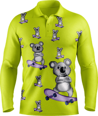 Skater Koala Men's Polo. Long or Short Sleeve - fungear.com.au