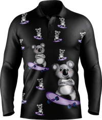 Skater Koala Men's Polo. Long or Short Sleeve - fungear.com.au