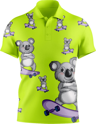 Skater Koala Men's Short Sleeve Polo - fungear.com.au
