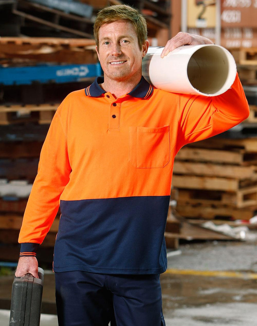 SW05TD Hi Vis truedry safety polo L/S - kustomteamwear.com