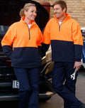 SW07 Hi Vis polar fleece half zip pullover