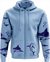 Swim with Sharks Full Zip Hoodies Jacket - fungear.com.au