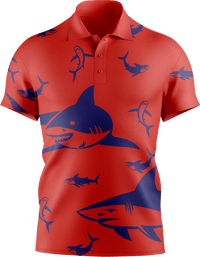Swim With Sharks Men's Short Sleeve Polo - fungear.com.au