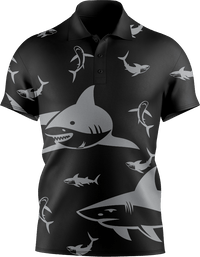 Swim With Sharks Men's Short Sleeve Polo - fungear.com.au