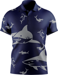 Swim With Sharks Men's Short Sleeve Polo - fungear.com.au