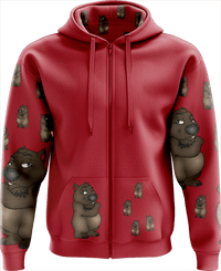 Wally Wombat Full Zip Hoodies Jackets - fungear.com.au