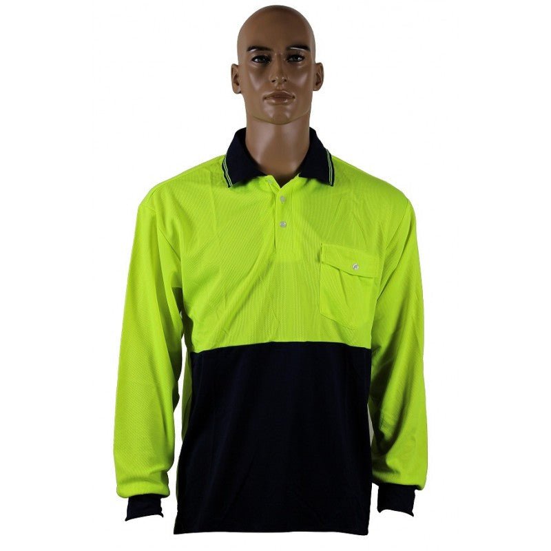 1312# HI VIS L/S POLO SHIRT - kustomteamwear.com