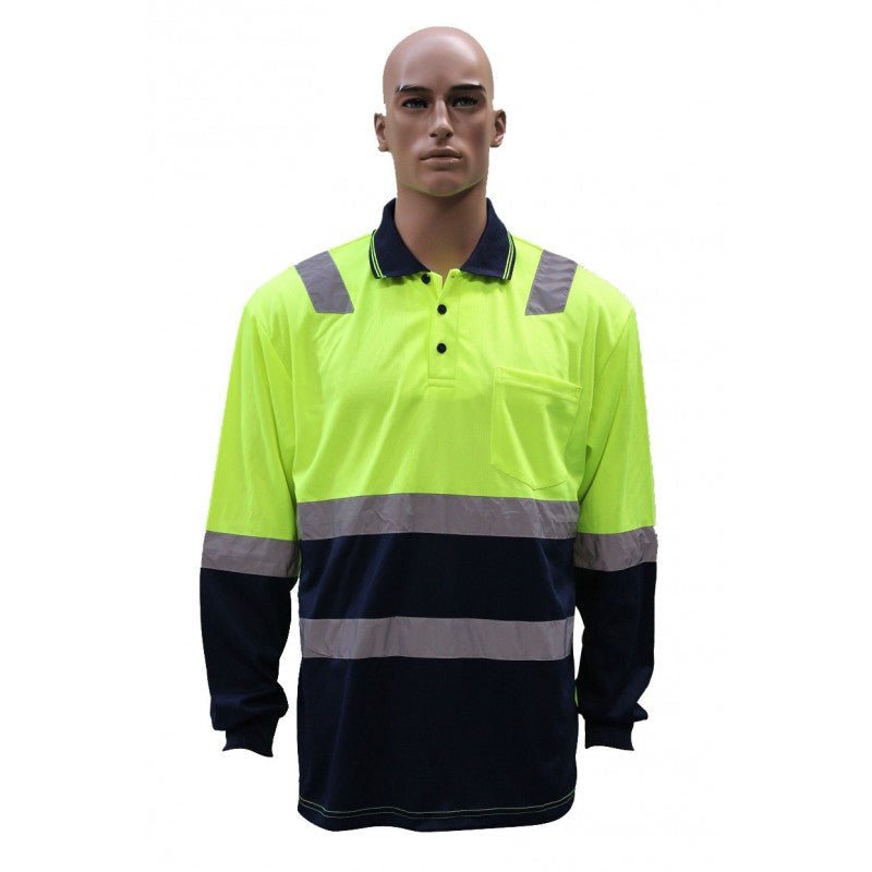 6021# TAPED HI VIS L/S POLO SHIRT - kustomteamwear.com