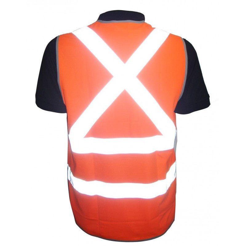 60532# TAPED X BACK HI VIS VEST - kustomteamwear.com