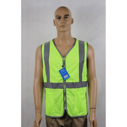 60535# HI VIS VEST WITH ZIPPER & POCKETS - kustomteamwear.com