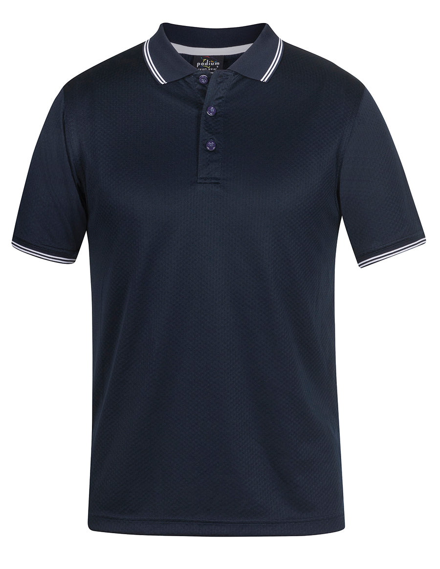 PODIUM JACQUARD CONTRAST POLO