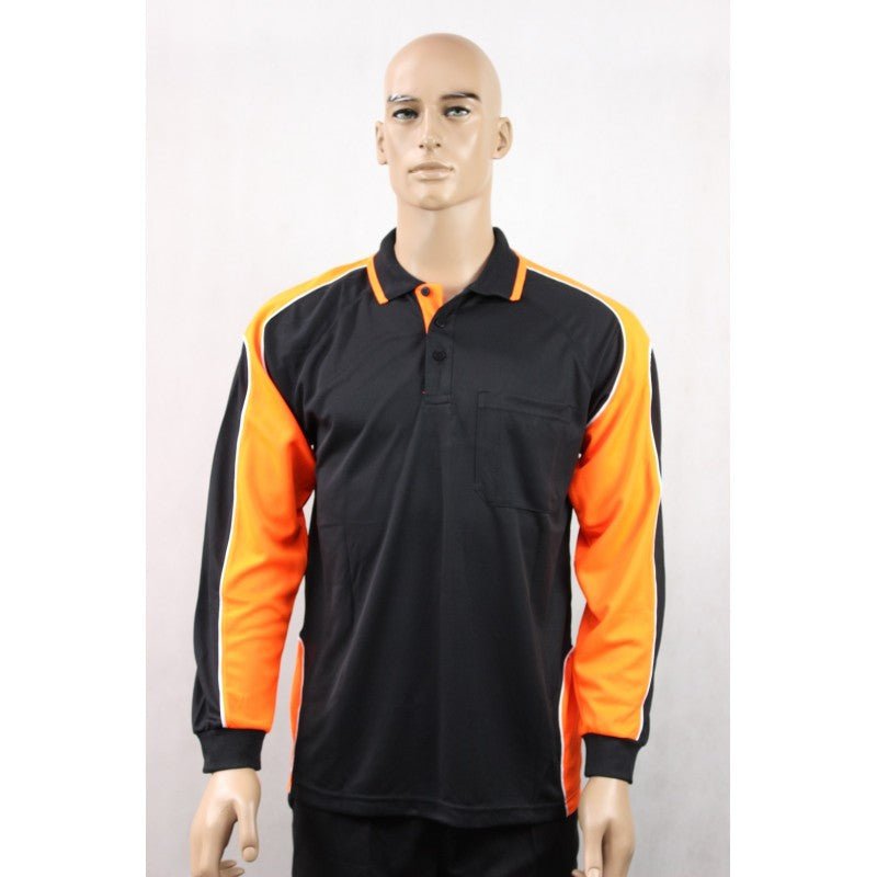 9072# HI VIS & WORK L/S POLO SHIRT