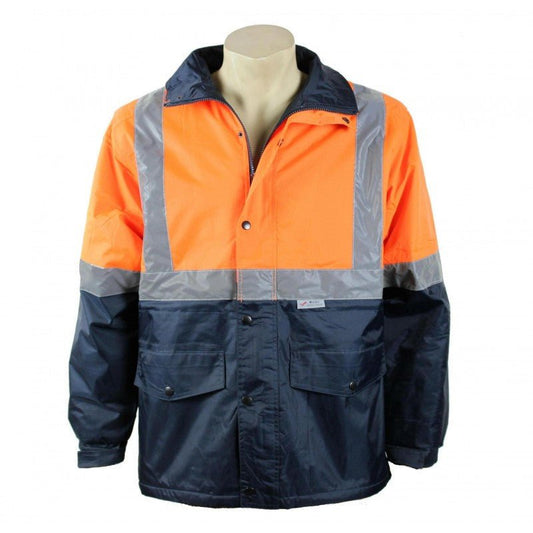 90877# HI VIS JACKET (FLEECY LINING) - kustomteamwear.com