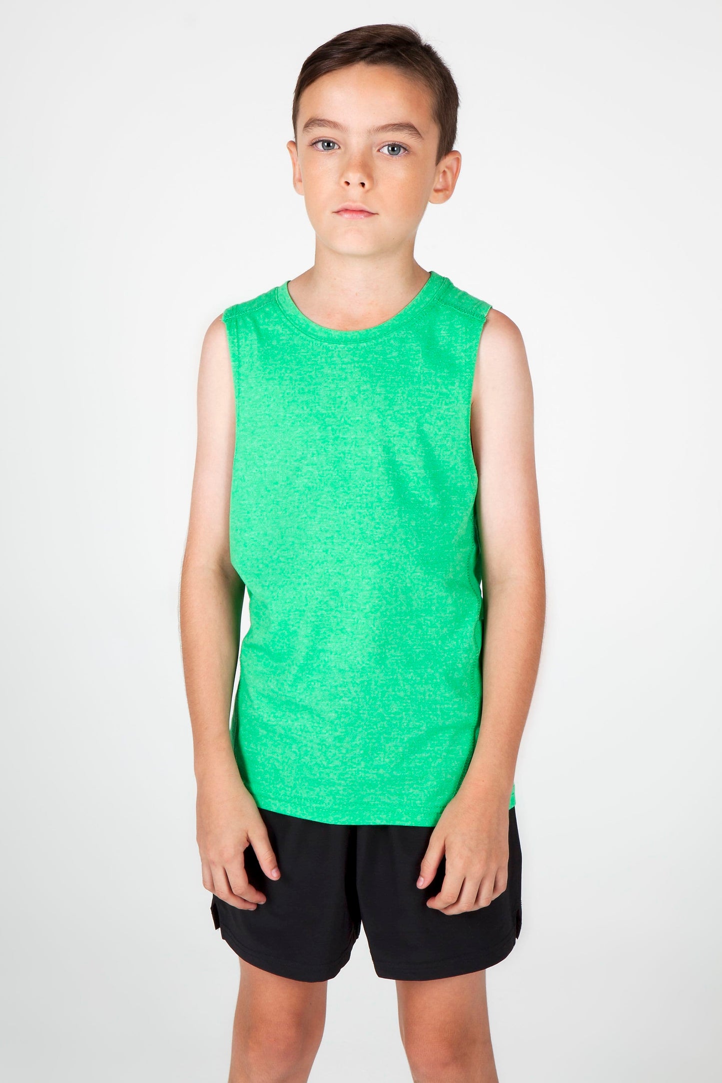 Boys Heather SLEEVELESS Tee - Greatness Range - kustomteamwear.com