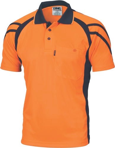 Cool Breathe Stripe Panel Polo Shirt - Short Sleeve - kustomteamwear.com