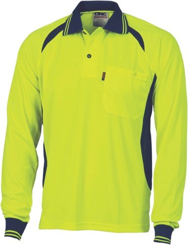 Cool-Breeze Contrast Mesh Polo - long sleeve