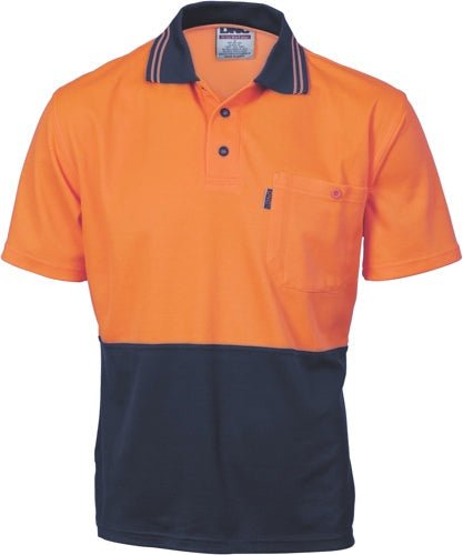 Cotton Back HiVis Two Tone Fluoro Polo - Short Sleeve - kustomteamwear.com