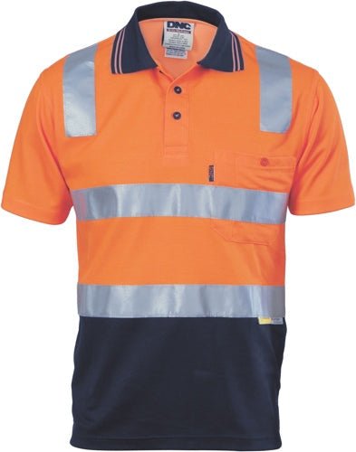 Cotton Back HiVis Two Tone Polo Shirt with CSR R/ Tape - Short sleeve - kustomteamwear.com