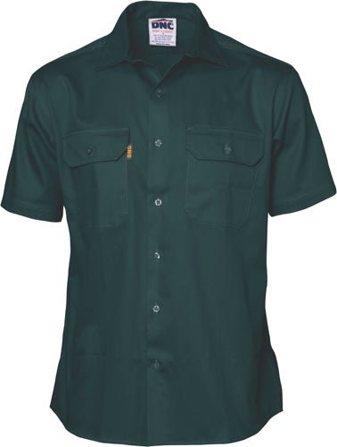 Cotton Drill Work Shirt - Short Sleeve - kustomteamwear.com