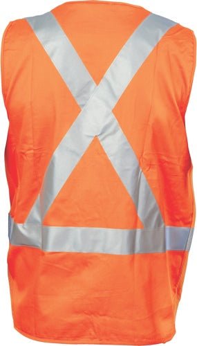 Day/Night Cross Back Cotton Safety Vests with CSR R/Tape - kustomteamwear.com