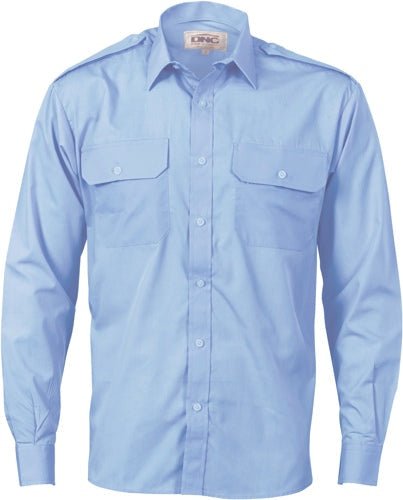 Epaulette Polyester/Cotton Work Shirt - Long Sleeve - kustomteamwear.com