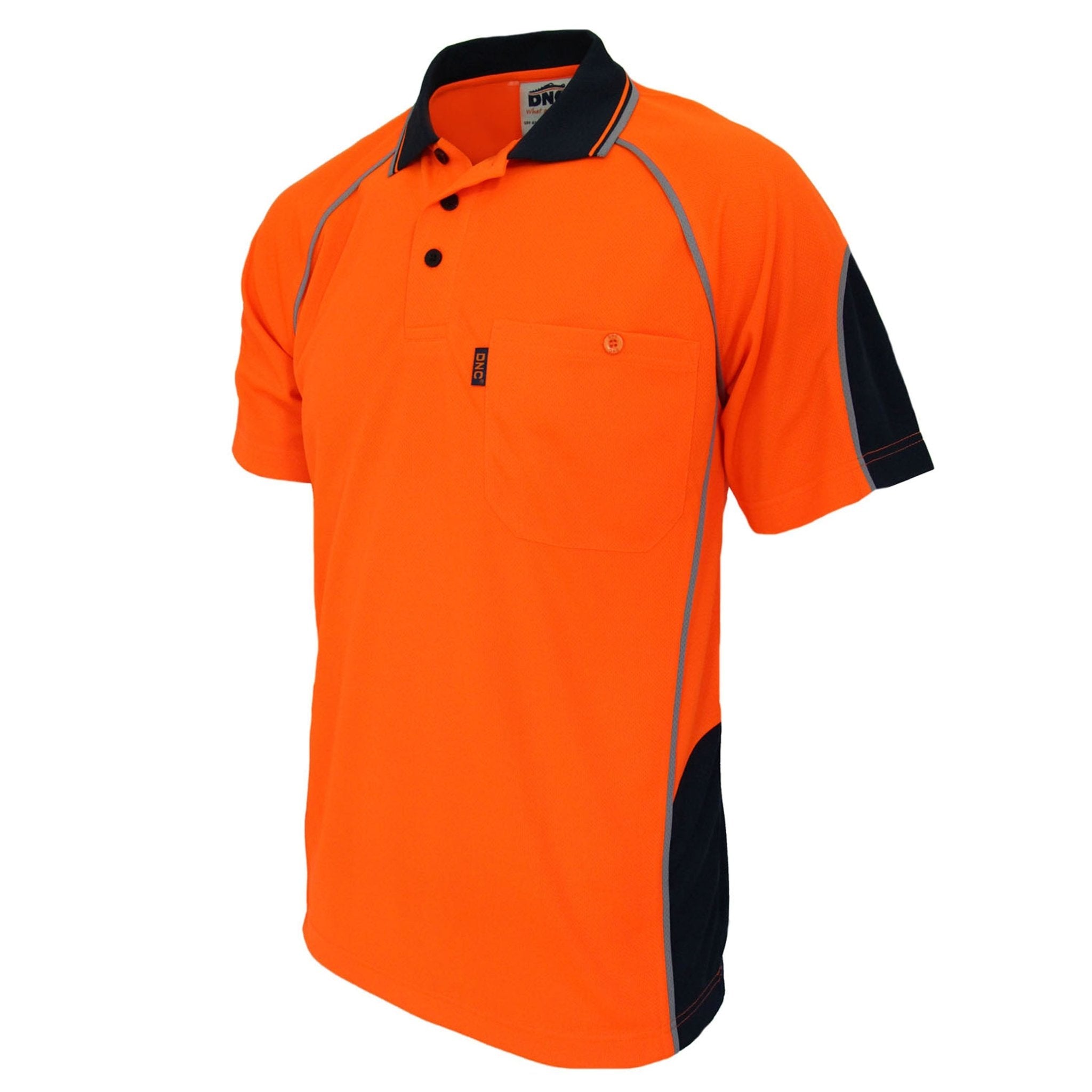 Hi-Vis Semicircle-piping Polo - kustomteamwear.com