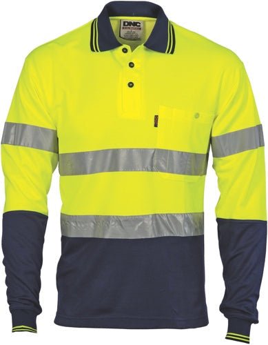 Hi Vis Two Tone Cotton Back Polos with Generic R.Tape - L/S
