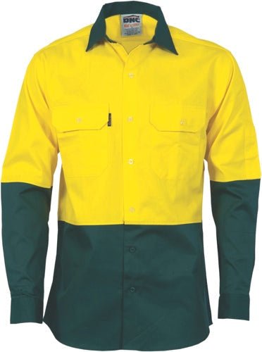 HiVis 2 Tone Cool-Breeze Cotton Shirt -Long sleeve
